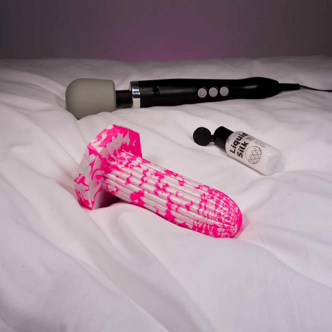 Twister Texture Dildo with Magic Wand and Lube