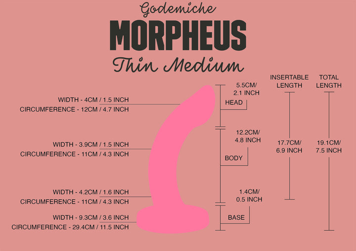 Godemiche Morpheus Thin Medium Size Guide