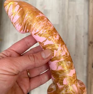 Godemiche Silicone Ambit dildo in Pastel Pink and Gold 