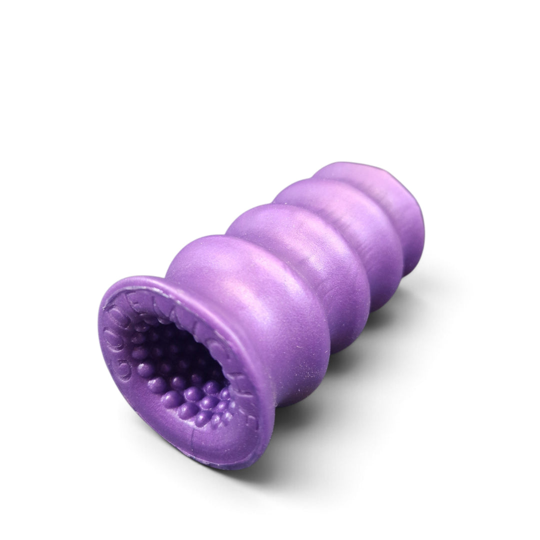 GR39 - Offbeat Masturbator Sleeve 4" - Bumps - Extra Soft Firmness - Colour Godemiche Purple