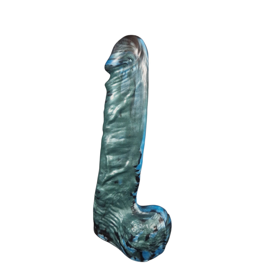 GR06 - Dee Realistic Curved Dildo - Extra Soft Firmness - Size Medium 6"- Vibrating Base - Colour 3 Colour Marble