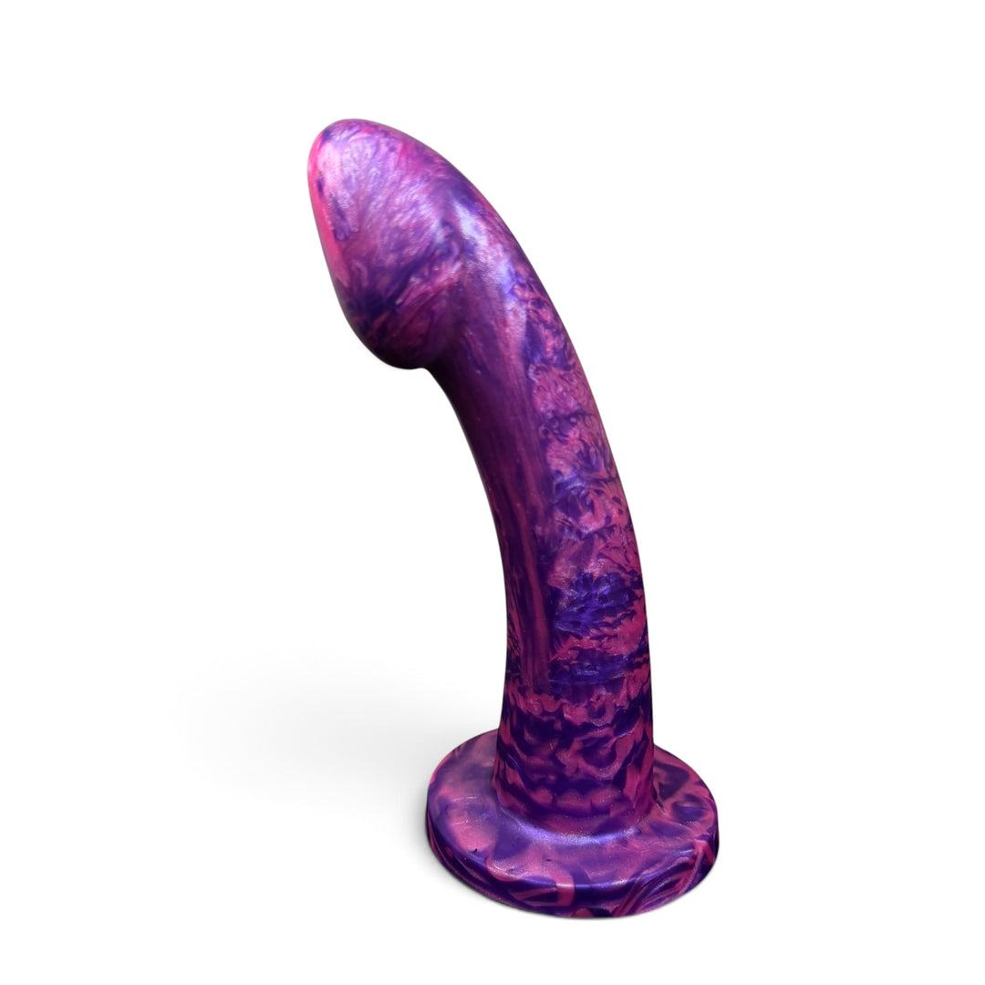 GR35 - Ambit 7.5" - Medium Firmness - Vibrating Base - Colour Pixie Cheeks & Godemiche Purple