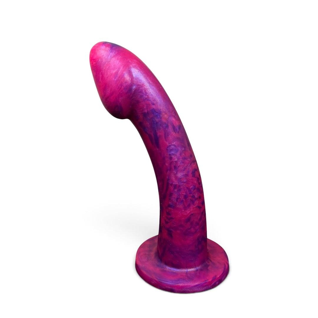 GR37 - Ambit 7" - Medium Firmness - Vibrating Base - Pixie Cheeks & Godemiche Purple