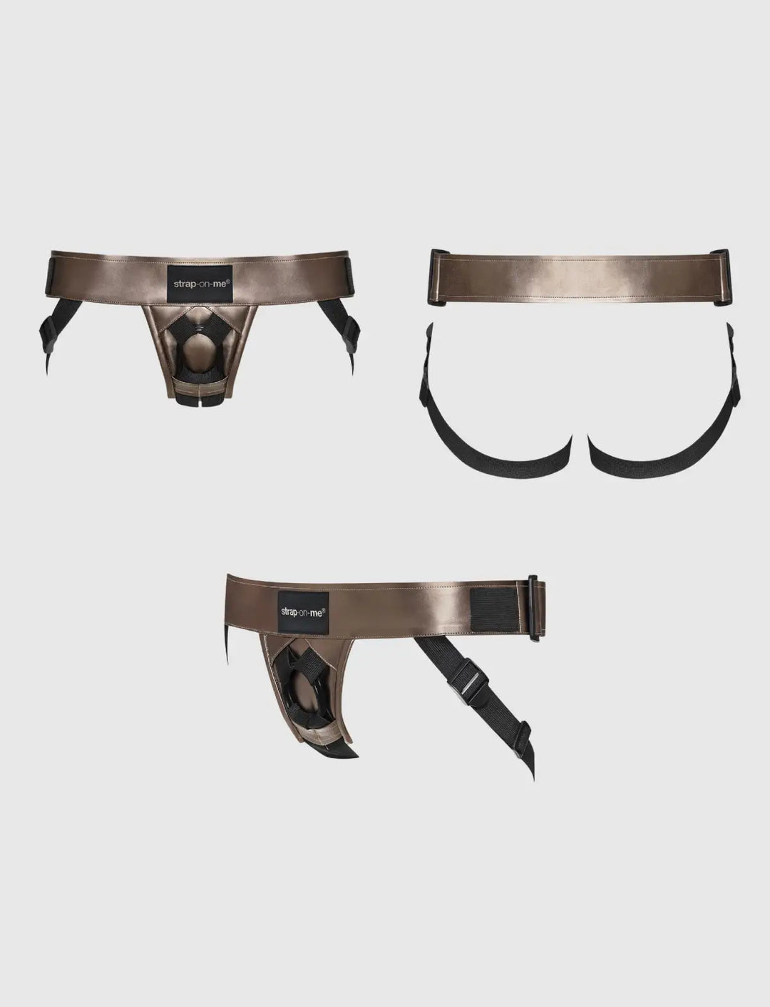 Strap-On-Me Curious Faux Leather Harness - Bronze