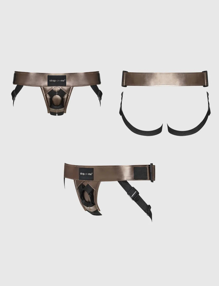 Strap-On-Me Curious Faux Leather Harness - Bronze