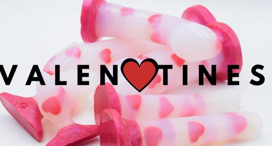 Godemiche Silicone Dildo Be My Valentines Love Hearts