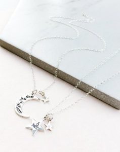 Love you to the moon and back necklace set