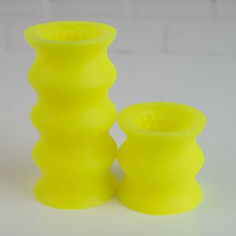 Godemiche Silicone OffBeat Two Sizes Yellow UV