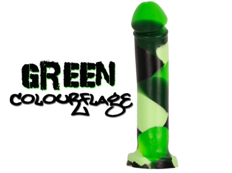 Godemiche Silicone Dildo Colourflage Green Adam 8 inch IG