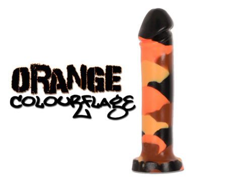 Godemiche Silicone Dildo Colourflage Orange Adam 8 inch IG
