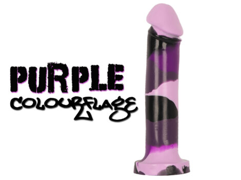 Godemiche Silicone Dildo Colourflage Purple Adam 8 inch
