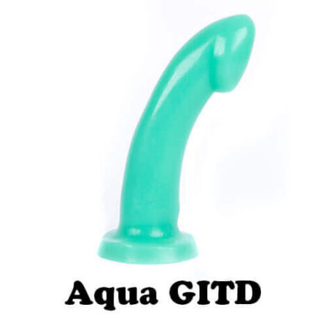 Godemiche Silicone dildos Aqua Glow in the Dark Day 500x500 With Text