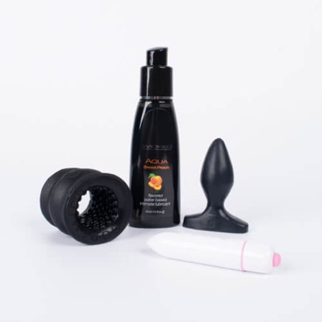 Godemiche Oral Set OffBeat masturbater butt plug bullet vibrator and lubricant