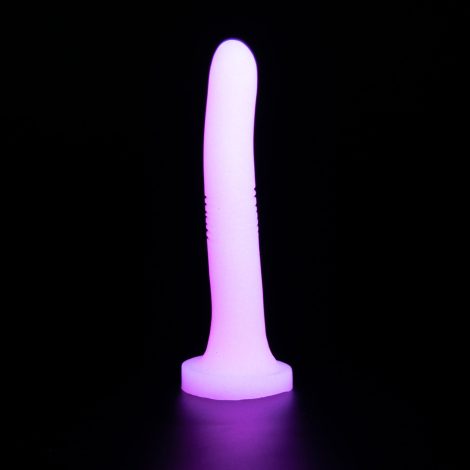 Peg Slim Silicone Anal Dildo Pink Glow In The Dark Godemiche Sex Toys