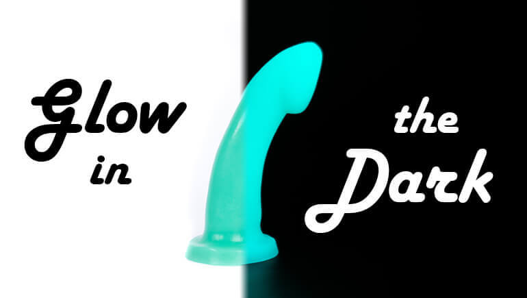 Godemiche silicone sex toys Glow in the Dark Colour colection Blog Banner