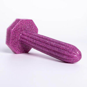 XI Small Tickled Pink Glitter Laying Down texture dildo