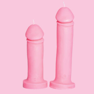 Fluo Pink Penis Candles On Pink Background