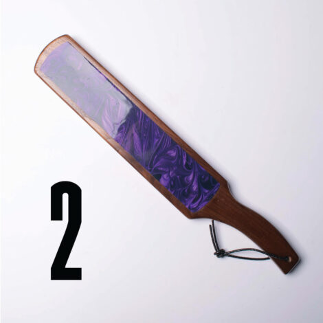 Wicked Woods Wooden Paddle Curved Handle Walnut Wood With Purple Pealescent Insert