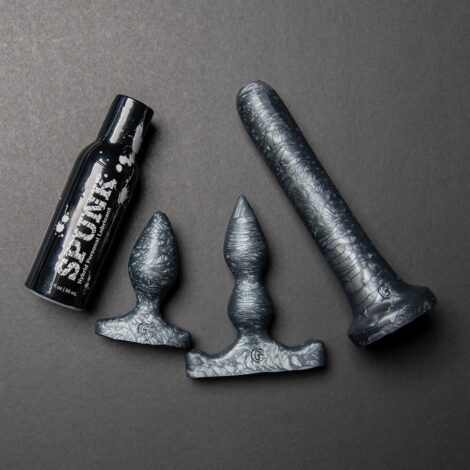 3 Toy Anal Set Plug B Apex Apprentice Butt PLug and Anal Dildo set in Boltgun Grey 1000x1000 Product Images