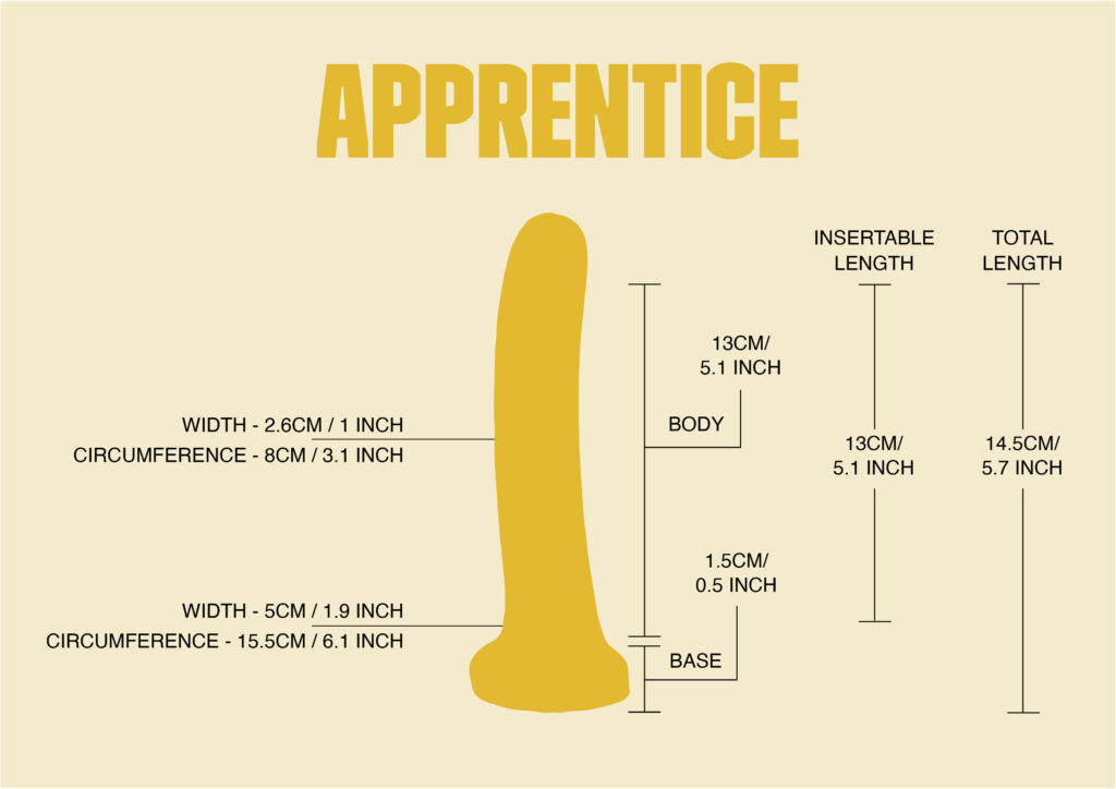 Godemiche apprentice-product-size