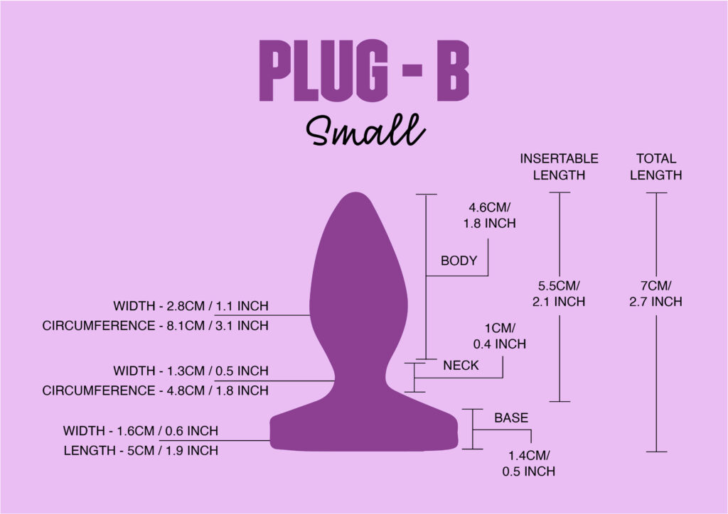 Godemiche plug-b-small-product-size