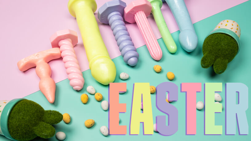 Easter Pastel Pearl Collection with bushess and eggs Blog Post banner