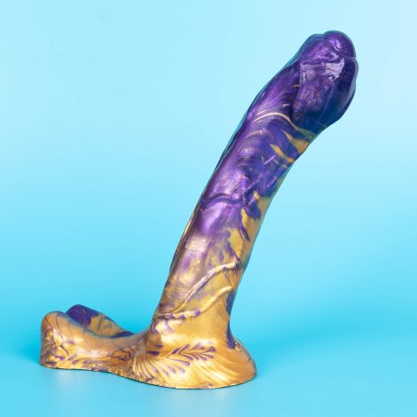 Hercules large Purple Pearl & Gold Godemiche Silicone Dildo Sex Toy