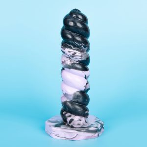 Skrue Medium Black Pearl & Electric Lavender Godemiche Silicone Dildo Sex Toys