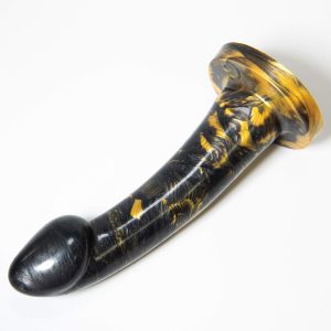 Godemiche Silicone Dildos Butt Plugs Ambit Large Black Pearl & Gold