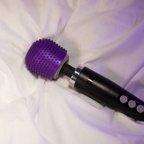 Vibrating Wand Head Bumps Godmiche Purple On A Doxy