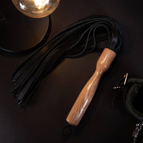 Soft Leather Fall Flogger Leather Delights ON Black Bedside -1