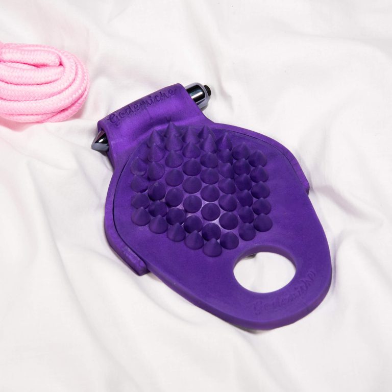 Godemiche V-Plate Vibrting Attachment And Grind Ring Se Toy Spikes Godemiche Purple With Pink BDSM Rope